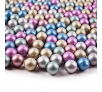 Galashield Glass Marbles Bulk Fillers | Round Metallic Color Beads for Vases, 1lb (Approx. 80 pcs)