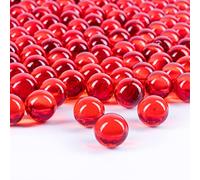 Galashield Marbles for Vases | Glass Marbles Bulk Vase Fillers | Glass Beads for Vases, Round Marble (Red, 1 LB)