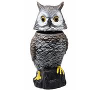Galashield Owl Decoy to Scare Birds Away Scarecrow Fake Owl with Rotating Head 15" Tall
