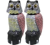 Galashield Owl Decoy to Scare Birds Away Scarecrow Fake Owl with Rotating Head 16" Tall (2 Pack)