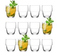Galata Stacking Tumbler Glasses - 285ml - Clear - Pack of 12 LAV Clear One Size