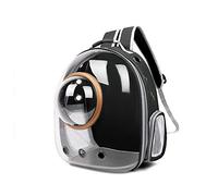Galatée Cat Backpack Carrier, Pet Backpack Bubble Rucksack, Outdoor Waterproof Clear Pet Capsule Bag, Ventilate Space Capsule Pet Backpack(Black, Transparent Cover)