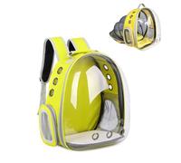 Galatée Cat Backpack, Expandable Clear Pet Backpack, Ventilated Space Capsule Cat Backpack, Portable Puppy Carrier Backpack For Travel Camping Hiking(Yellow)
