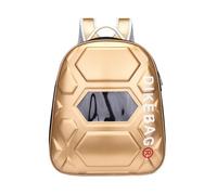 Galatée Cat Backpack, Large Capacity, Breathable Shoulder Straps, Durable Polyester Material, Transparent Cat/Dog Travel Bag (Gold)