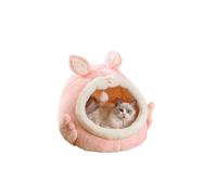 Galatée Cat Bed, Plush Fabric Cat Cave Bed, Fluffy Cat Tent Bed With Removable Washable Cushion Pillow, Cute Cat Beds For Indoor Cats(M, Pink)
