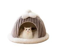 Galatée Cat Cave Bed, Cartoon Cute Cat House, Small Cat Tent Bed House With Removable Washable Cushion Pillow, Warm Dog Bed, Cat Beds For Indoor(M, Grey)