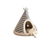 Galatée Cat Cave Bed, Cute Cat House Dog Igloo With Removable Cushion Pillow, Comfortable Triangle Pet Teepee, Warm Pet Nest Improved Sleeping(L, Grey)