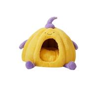 Galatée Cat Cave Bed, Soft And Warm Cat House, Dog Bed With Removable Washable Cushioned Pillow, Cute Pet Tent, Comfortable Pet Nest(M, Yellow)