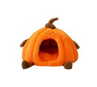 Galatée Cat Cave Bed, Soft And Warm Cat House, Dog Bed With Removable Washable Cushioned Pillow, Cute Pet Tent, Comfortable Pet Nest(L, Orange)