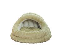 Galatée Cat Cave Bed, Soft Warm Pet Shelter, Dog Bed With Removable Washable Cushioned Pillow, Pet Tent With Anti-Slip Bottom, Soft And Warm Cats House(L, Green)