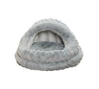 Galatée Cat Cave Bed, Soft Warm Pet Shelter, Dog Bed With Removable Washable Cushioned Pillow, Pet Tent With Anti-Slip Bottom, Soft And Warm Cats House(L, Gray)