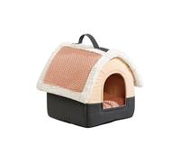 Galatée Cat Cave Bed, Soft Warm Pet Shelter, Dog Bed With Removable Washable Cushioned Pillow, Pet Tent With Anti-Slip Bottom, Soft And Warm Cats House(S, Pink)