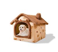 Galatée Cat Cave Bed, Washable Dog Bed, Warm And Cosy Plush Cat Igloo, Foldable Comfortable Pet Cat House, Pet Bed With Nonskid Bottom(M, Brown Bear)