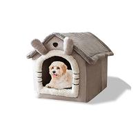 Galatée Cat Cave Bed, Washable Dog Bed, Warm And Cosy Plush Cat Igloo, Foldable Comfortable Pet Cat House, Pet Bed With Nonskid Bottom(M, Grey Cat)