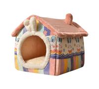 Galatée Cat House, Cartoon Cat Cave Bed With Removable Washable Cushion Pillow, Cute Cat Tent, Warm And Soft Chimney Cat House For Dogs Cats Small Animals(M, Pink)