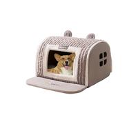 Galatée Cat House, Cozy Soft Cat Cave Bed, Hideaway, Small Dog Tent, Soft House And Tent, Cartoon Cute Pet House(M, Grey)