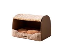 Galatée Cat House, Cute Dog Bed, Foldable Soft Cat Cave Bed With Detachable Cushion, Pet Nest With Anti-Slip Bottom, Comfortable Dog Tent(L, Light Brown)