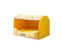 Galatée Cat House, Cute Dog Bed, Foldable Soft Cat Cave Bed With Detachable Cushion, Pet Nest With Anti-Slip Bottom, Comfortable Dog Tent(S, Yellow)