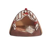 Galatée Cat House, Warm And Cosy Cat Igloo Bed, Removable And Washable Pet Bed, Cute Dog Nest With Removable Cushion(M, Brown)