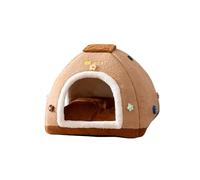 Galatée Cat House, Warm Cute Cat Cave Bed, Soft Pet Tent With Removable Cushion Pillow, Cozy Dog Bed, Comfortable Pet House For Puppy Kitten Rabbit(S, Brown)