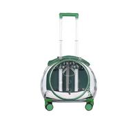 Galatée Cat Travel Bag, Detachable, Breathable Back Pad, Large Opening Design, Spacious Interior, Transparent Cat And Dog Travel Trolley Bag (Green)