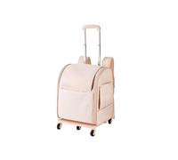 Galatée Dog Backpack With Rolling Wheels, Pet Stroller With Mesh Ventilation Windows, Comfort Cat Backpack, Great For Travel, Hiking, And Outdoor Use(Pink)