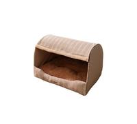 Galatée Dog Bed, Washable Foldable Soft Cat Cave Bed With Detachable Cushion, Cute Cat House, Indoor Pet Nest With Anti-Slip Bottom(S, Light Brown)