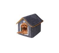 Galatée Dog House, Indoor Warm And Cozy Cat Cave Bed, Foldable Cute Cat House, Washable Plush Dog Igloo, Comfortable Pet House For Puppy Kitten Rabbit(L, Grey)