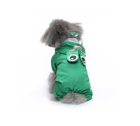 Galatée Dog Raincoat, Dog Rain Jacket With Hood, Pet Waterproof Coat With Traction Rope Hole, Dog Hooded Raincoat With Safe Reflective Strips(S, Green Frog)