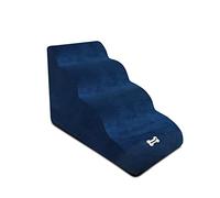 Galatée Dog Stairs, Removable And Washable Pet Stairs, 4-Steps Non-Slip Pet Ramp, Dogs Steps For High Bed Sofa, High Resilience Sponge Dog Stairs(Dark Blue)