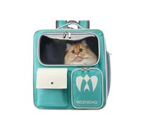 Galatée Dog Travel Bag, Environmentally Friendly And Durable, Foldable, Large Capacity Transparent Window (Blue, Without Pull Handle)