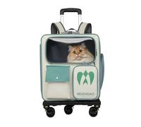Galatée Dog Travel Bag, Environmentally Friendly And Durable, Foldable, Large Capacity Transparent Window (Off-White, With Pull Handle)