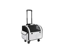 Galatée Dog Travel Bag With Removable Rolling Wheels, Airline Approved Pet Carrier, Foldable Cat Bag With Breathable Mesh, Pet Stroller(White)