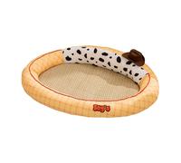 Galatée Ice Silk Latex Dog Bed,Breathable（M,Yellow