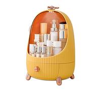 Galatée Multi-Function Case Dustproof Cosmetic Storage Box With LED light,Cosmetics Skin Care Products Jewelry Organizer Case Finishing Box Bedroom Desktop,Portable Skincare Organizers -M-Yellow