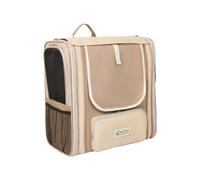Galatée Pet Backpack, Portable Bag For Cats And Dogs, Hollow Mesh For Breathability And Heat Dissipation, Made Of Oxford Cloth, Foldable For Storage, Can Be Placed Inside a Rolling Suitcase (Khaki)