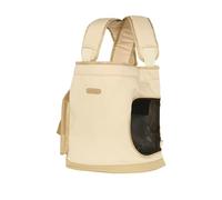 Galatée Pet Backpack, Portable Front-Chest Carrying Design, Breathable Mesh Sponge Support, Waterproof Nylon Fabric, Exposed Head, Suitable For Cats And Dogs Under 6kg(Khaki)