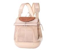 Galatée Pet Backpack, Small Portable Bag For Dogs And Cats, Sturdy, Non-Collapsing Base, Breathable Design To Prevent Stuffiness, Foldable (Light Beige)