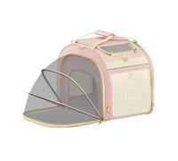 Galatée Pet Backpack, Soft-Sided Airline-Approved Pet Travel Bag, Breathable Mesh, Expandable Dog Carrier Backpack For Hiking, Camping(Light Pink)