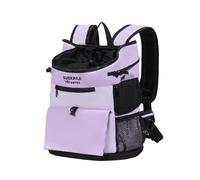 Galatée Pet backpack with sturdy base, X-shaped crossover design, breathable mesh, and Oxford cloth. Suitable for small to medium-sized cats and dogs（S,Purple）