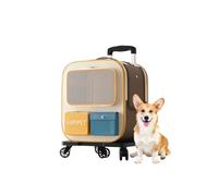 Galatée Pet Backpack With Wheels, Comfort Cat Backpack Removable Rolling Wheels, Pet Rolling Carrier, Dog Backpack Great For Travel/Hiking/Outdoor Use(Blue)