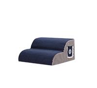Galatée Pet Cat And Dog Climbing Stairs To Bed, Breathable Cotton Fleece Material, Removable And Washable Cover, Non-Slip And Sturdy Side Ramp(2 layers, striped gray)