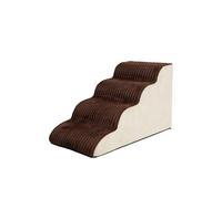 Galatée Pet Cat And Dog Climbing Stairs To Bed, Breathable Cotton Fleece Material, Removable And Washable Cover, Non-Slip And Sturdy Side Ramp(4 layer, dark brown corduroy)