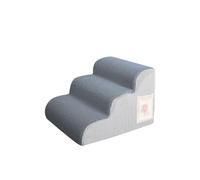 Galatée Pet Cat And Dog Climbing Stairs To Bed, Breathable Cotton Fleece Material, Removable And Washable Cover, Non-Slip And Sturdy Side Ramp(3 layer, gray-blue stripes)