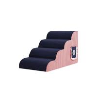 Galatée Pet Cat And Dog Climbing Stairs To Bed, Breathable Cotton Fleece Material, Removable And Washable Cover, Non-Slip And Sturdy Side Ramp(4 layer, striped red)