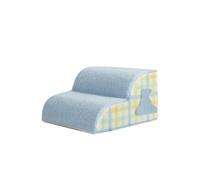 Galatée Pet Cat And Dog Climbing Stairs To Bed, Breathable Cotton Fleece Material, Removable And Washable Cover, Non-Slip And Sturdy Side Ramp(2 layer, checkered blue)