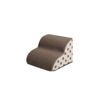 Galatée Pet Cat And Dog Climbing Stairs To Bed, Breathable Cotton Fleece Material, Removable And Washable Cover, Non-Slip And Sturdy Side Ramp(2 layer, brown polka dots)