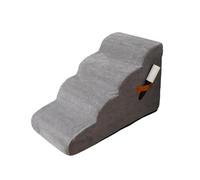 Galatée Pet Ramp Ladder, Made Of Non-Slip Corn Kernel Suede Sponge Material, Non-Slip Bunk Bed Auxiliary Ladder, Suitable For Small Dogs And Cats, Multiple Height Options Available(Grey,FOUR STEPS)
