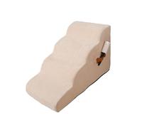 Galatée Pet Ramp Ladder, Made Of Non-Slip Corn Kernel Suede Sponge Material, Non-Slip Bunk Bed Auxiliary Ladder, Suitable For Small Dogs And Cats, Multiple Height Options Available(BEIGE,FOUR STEPS)