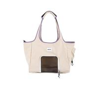 Galatée Pet Shoulder Bag, Made Of Waterproof Nylon Fabric, Portable With Handles, Built-In Hard Base To Prevent Collapse, Escape-Proof And Breathable (Beige)